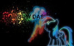 Size: 1440x900 | Tagged: safe, artist:hopeabandoner, rainbow dash, g4, female, neon, outline, paint, solo, splash, vector, wallpaper