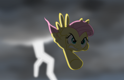 Size: 1777x1151 | Tagged: safe, artist:zacatron94, fluttershy, g4, angry, badass, female, flutterbadass, lightning, solo, thunderstorm