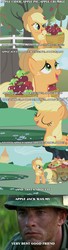 Size: 1000x3687 | Tagged: safe, applejack, g4, forrest gump, sad, that pony sure does love apples