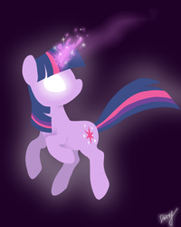 Size: 1200x1500 | Tagged: safe, artist:dairry, twilight sparkle, g4, female, glowing eyes, magic, solo