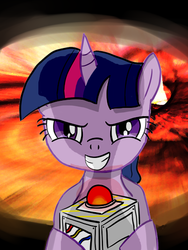 Size: 367x489 | Tagged: safe, artist:chiimo, twilight sparkle, g4, button, female, grin, pixiv, solo