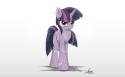 Size: 2000x1233 | Tagged: safe, artist:ncmares, twilight sparkle, g4, angry, female, runes, solo