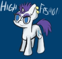 Size: 640x609 | Tagged: safe, artist:olympic tea bagger, rarity, pony, unicorn, g4, alternate hairstyle, ear piercing, female, hilarious in hindsight, mare, no pupils, piercing, raripunk, short mane, simple background, solo