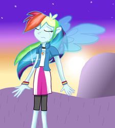 Size: 768x853 | Tagged: safe, artist:hypernerd13, rainbow dash, equestria girls, g4, crying, female, solo