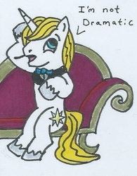 Size: 364x466 | Tagged: safe, artist:bluewolf-2020, prince blueblood, pony, unicorn, g4, looking up, male, newbie artist training grounds, sketch, solo, speech bubble, traditional art