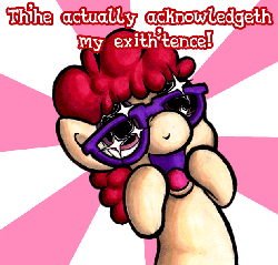 Size: 619x592 | Tagged: safe, artist:darkone10, twist, g4, animated, female, filly, glasses, senpai noticed me, solo, tumblr:asktwilyandwoon