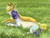 Size: 1000x750 | Tagged: safe, artist:gloriaus, applejack, rarity, g4, female, grass, lesbian, ship:rarijack, shipping