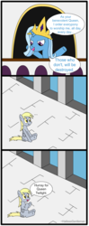 Size: 483x1216 | Tagged: safe, artist:hatlessgentleman, derpy hooves, trixie, pegasus, pony, g4, comic, female, mare, tiara