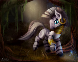 Size: 2000x1600 | Tagged: safe, alternate version, artist:ajvl, zecora, zebra, g4, everfree forest, female, solo