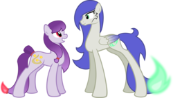 Size: 5248x3000 | Tagged: safe, artist:demonreapergirl, oc, oc only, earth pony, fire pony, pegasus, pony, eye contact, fireponies, grin, smiling, tail wrap, tattoo