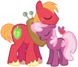 Size: 505x435 | Tagged: safe, artist:maruherz, big macintosh, cheerilee, earth pony, pony, g4, heart, male, ship:cheerimac, shipping, simple background, stallion, straight, transparent background, vector