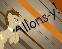 Size: 958x762 | Tagged: safe, artist:dunnowhattowrite, doctor whooves, time turner, earth pony, pony, g4, allons-y, doctor who, male, solo, stallion, the doctor, vector, wallpaper
