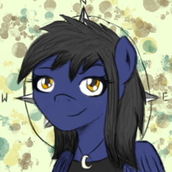 Size: 500x500 | Tagged: safe, artist:dunnowhattowrite, oc, oc only, oc:linds, portrait, rule 63, solo