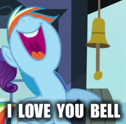 Size: 434x425 | Tagged: safe, rainbow dash, g4, bell, cargo ship, crack shipping, image macro, shipping, wat, why