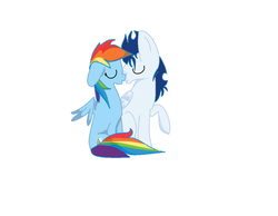 Size: 1024x793 | Tagged: safe, artist:rainbowpup23, rainbow dash, soarin', g4, female, kissing, male, ship:soarindash, shipping, straight