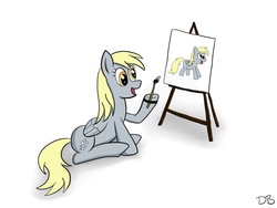 Size: 1024x768 | Tagged: safe, artist:werdkcub, derpy hooves, pegasus, pony, g4, female, mare, painting, solo