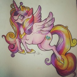 Size: 612x612 | Tagged: safe, artist:shamblezz, princess cadance, g4, female, photo, solo, traditional art