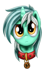 Size: 500x788 | Tagged: dead source, safe, artist:xioade, lyra heartstrings, pony, unicorn, g4, collar, female, mare, pony pet, simple background, solo, transparent background