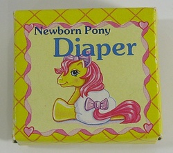 Size: 500x441 | Tagged: safe, g1, baby, blushing, diaper, filly, irl, photo, toy