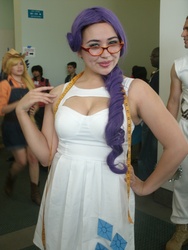 Size: 3000x4000 | Tagged: safe, artist:arp-photography, artist:autumns-snow, rarity, human, g4, anime expo, anime expo 2012, cosplay, glasses, hand on hip, irl, irl human, measuring tape, photo, rarity's glasses