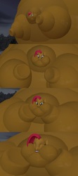 Size: 1366x3072 | Tagged: safe, artist:anon06952, babs seed, g4, 3d, belly, blimp seed, cheeks, cuddling, flank, floating, full moon, gmod, inflation, snuggling, wereblimp