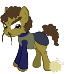 Size: 730x800 | Tagged: safe, artist:hengebellika, clothes, costume, crossover, klingon, klingon pony, ponified species, solo, star trek, tribble