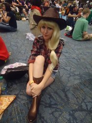 Size: 960x1280 | Tagged: safe, applejack, human, g4, cosplay, fan expo canada, irl, irl human, photo