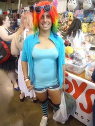 Size: 960x1280 | Tagged: safe, rainbow dash, human, g4, cosplay, fan expo canada, irl, irl human, photo