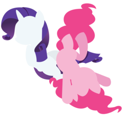 Size: 1280x1202 | Tagged: safe, artist:vivian reed, pinkie pie, rarity, g4, minimalist, simple background, transparent background, vector