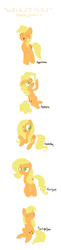 Size: 1224x5024 | Tagged: safe, artist:cosmicponye, applejack, g4, alternate hairstyle, eyes closed, loose hair, mane swap, scrunchy face