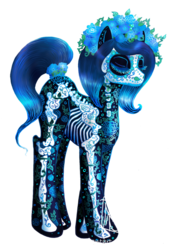 Size: 600x876 | Tagged: safe, artist:magexp, pony, body art, dia de los muertos, ponified, simple background, skeleton, skull, solo, transparent background