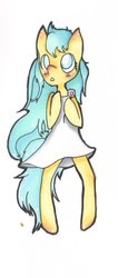 Size: 582x1370 | Tagged: safe, artist:dreubug, oc, oc only, pony, bipedal, clothes, dress, flower, solo