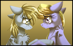 Size: 900x568 | Tagged: safe, artist:inuhoshi-to-darkpen, cloud kicker, derpy hooves, pegasus, pony, fanfic:the life and times of a winning pony, winningverse, g4, female, mare