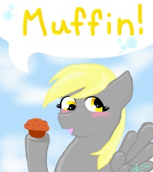 Size: 800x900 | Tagged: safe, derpy hooves, pegasus, pony, g4, female, mare, muffin, solo