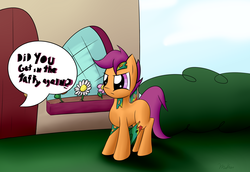 Size: 3200x2200 | Tagged: safe, artist:meanhedgehog, scootaloo, g4, female, solo, taffy, wingless