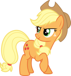 Size: 866x923 | Tagged: safe, artist:fureox, applejack, g4, female, looking back, simple background, solo, transparent background, vector