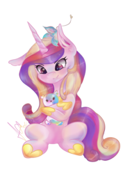 Size: 800x1000 | Tagged: safe, artist:ni-xi, princess cadance, g4, female, flower, simple background, solo, transparent background, younger