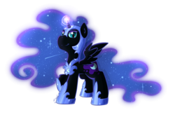 Size: 990x663 | Tagged: safe, artist:secret-pony, nightmare moon, g4, cute, female, filly, looking at you, magic, nightmare woon, raised hoof, simple background, smiling, solo, transparent background, vector