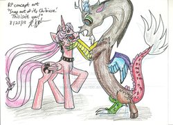 Size: 1024x744 | Tagged: safe, discord, g4, black lady, chibiusa, crossover, nightmare, ponified, sailor moon (series)