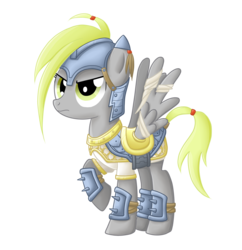 Size: 4320x4464 | Tagged: safe, artist:thecheeseburger, derpy hooves, pegasus, pony, g4, absurd resolution, armor, clothes, epic derpy, female, mare, solo