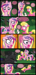 Size: 2423x5042 | Tagged: safe, artist:inkrose98, lily, lily valley, princess cadance, changeling, comic:shapeless sun, g4, comic, the horror, tumblr