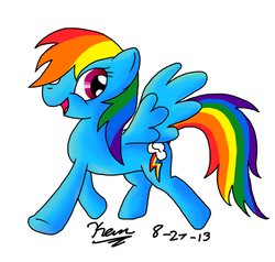 Size: 917x872 | Tagged: safe, artist:mrmario, rainbow dash, g4, female, solo, trotting