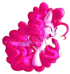 Size: 800x843 | Tagged: safe, artist:paleblank, pinkie pie, earth pony, pony, g4, cute, diapinkes, female, long tail, mare, open mouth, simple background, solo, transparent background, wink