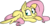 Size: 1281x678 | Tagged: safe, artist:strangiesleepy, fluttershy, g4, female, looking away, looking sideways, lying down, prone, simple background, solo, spread wings, transparent background