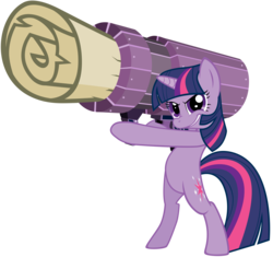 Size: 6000x5643 | Tagged: safe, artist:maximillianveers, twilight sparkle, pony, unicorn, g4, absurd resolution, bipedal, cannon, cannon ponies, female, mare, simple background, solo, transparent background, unicorn twilight, vector