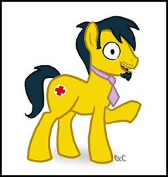 Size: 539x565 | Tagged: safe, artist:inonibird, pony, dr. nick, male, ponified, simple background, solo, the simpsons, white background