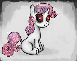 Size: 1947x1540 | Tagged: safe, artist:clrb, sweetie belle, pony, unicorn, mentally advanced series, g4, female, filly, solo, thrackerzod