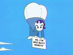 Size: 800x600 | Tagged: safe, rarity, g4, big butt skinner, butt, female, huge butt, impossibly large butt, large butt, male, plot, rearity, simpsons did it, solo, the simpsons, weather balloon