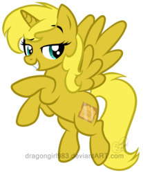 Size: 1121x1352 | Tagged: safe, artist:lunarahartistry, oc, oc only, oc:ticket, alicorn, pony, alicorn oc, simple background, solo, transparent background, vector