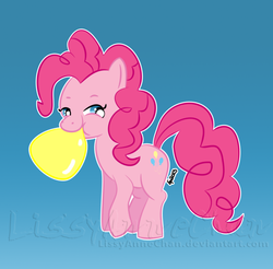 Size: 600x590 | Tagged: safe, artist:lissyannechan, pinkie pie, earth pony, pony, g4, balloon, blowing up balloons, female, mare, solo